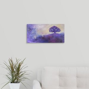 Purple Oak Tree Painting Canvas Print by Heather Millenaar