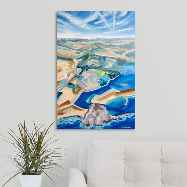 Blue skies aerial view 7 sisters mountiains painting art decor