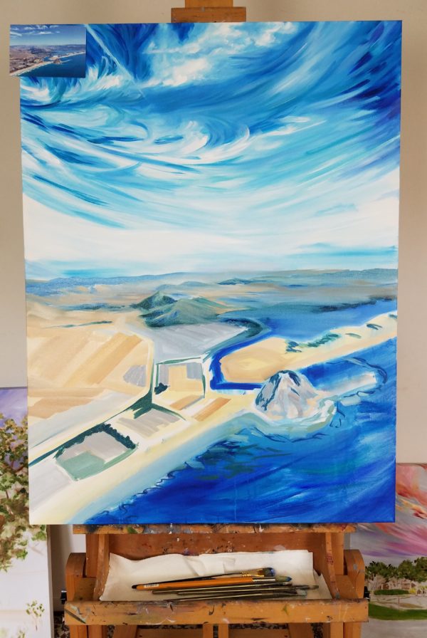 Landscape Painting San Luis Obispo California Sky Morro Bay