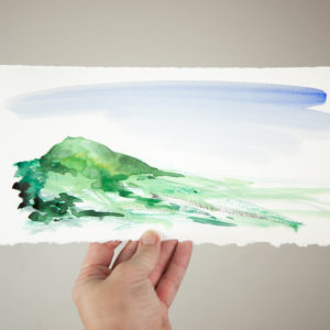mountain sky painting art watercolor