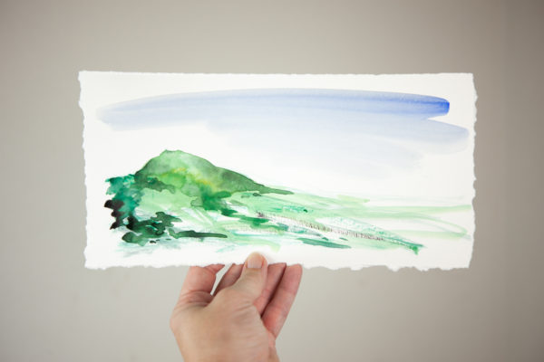 mountain sky painting art watercolor
